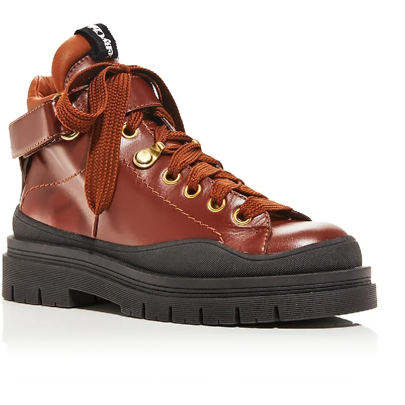 See by Chloe Womens Jolya Leather Outdoor Hiking Boots