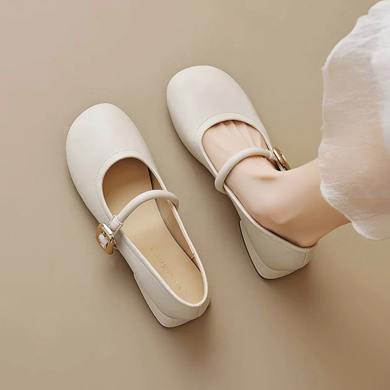 Women Minimalist Fashion Soft Low Block Pumps