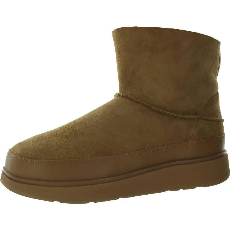 Fitflop Womens Leather Slip On Shearling Boots