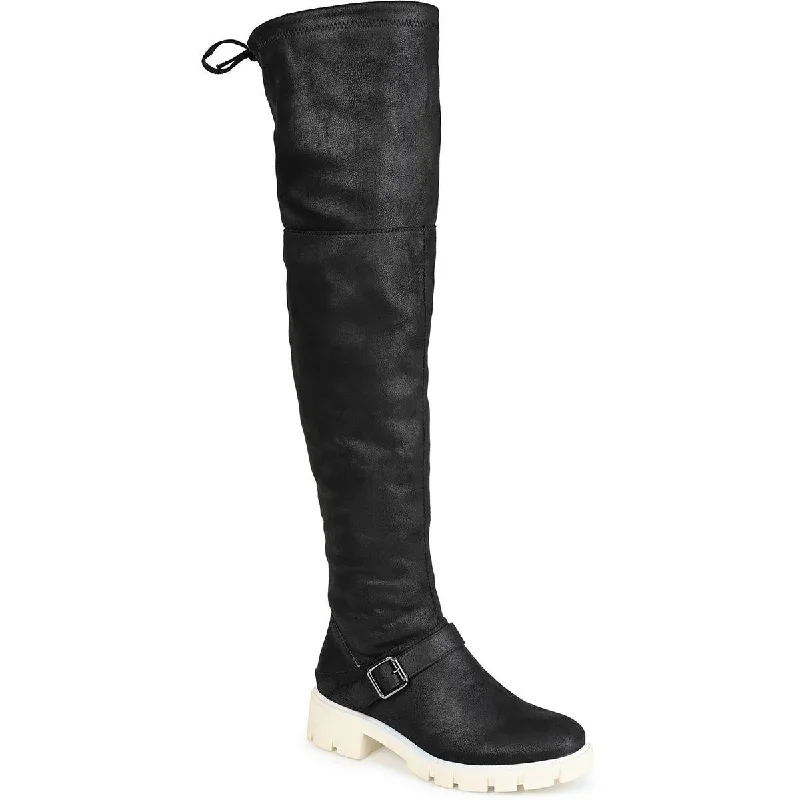 Journee Collection Womens Faux Suede Thigh-High Boots