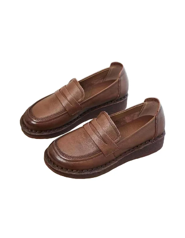 Soft Leather Comfortable Retro Loafers