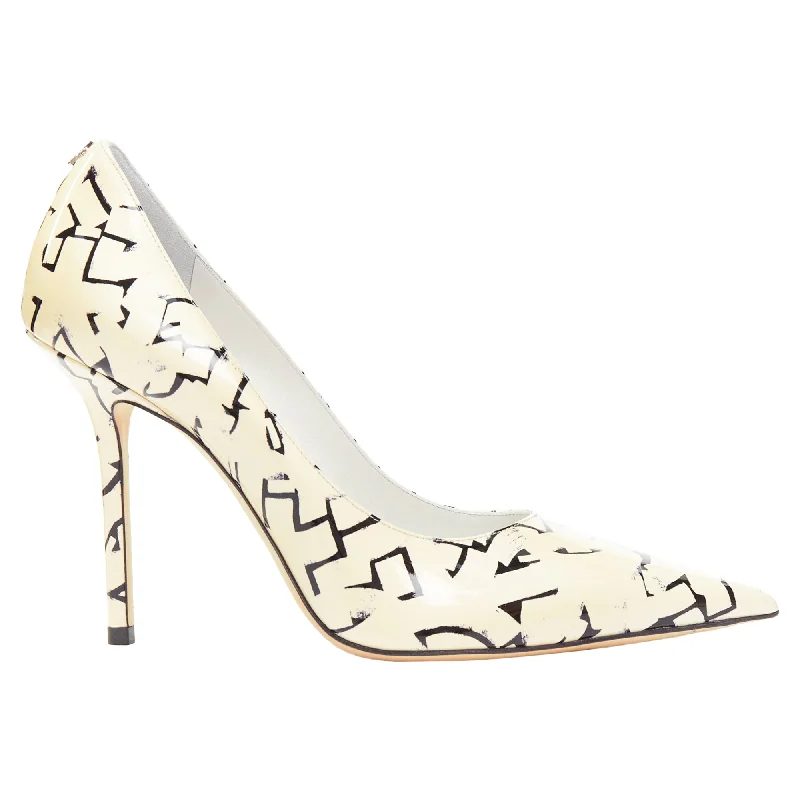 Jimmy Choo Poggy graphics pearl leather pumps