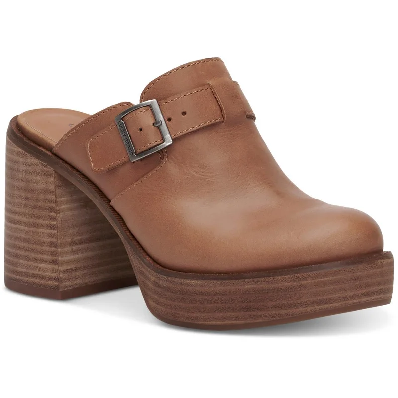 Lucky Brand Womens Odibell Leather Chunky Clogs