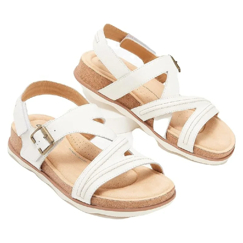 Clarks Brynn Step White Leather Sandal (Women's)