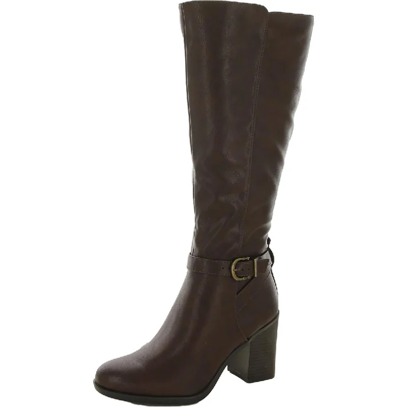 Naturalizer Womens Joslynn Faux Leather Wide Calf Knee-High Boots