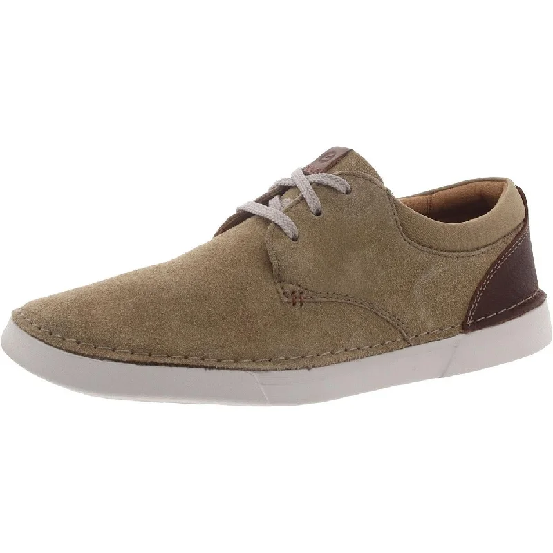 Clarks Mens Gereld Lace Suede Slip On Casual And Fashion Sneakers