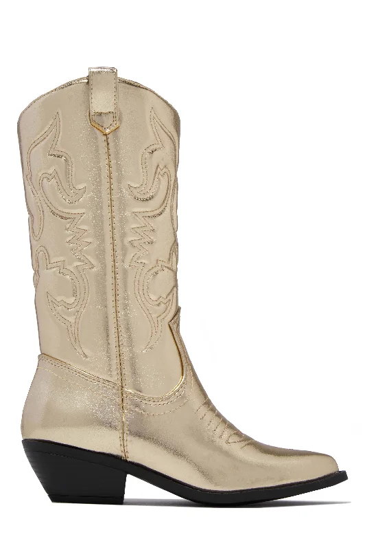 Libby Cowgirl Boots - Gold