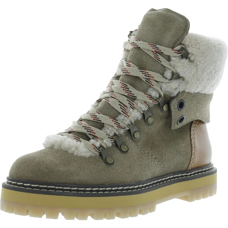 See by Chloe Womens Suede Cold Weather Hiking Boots