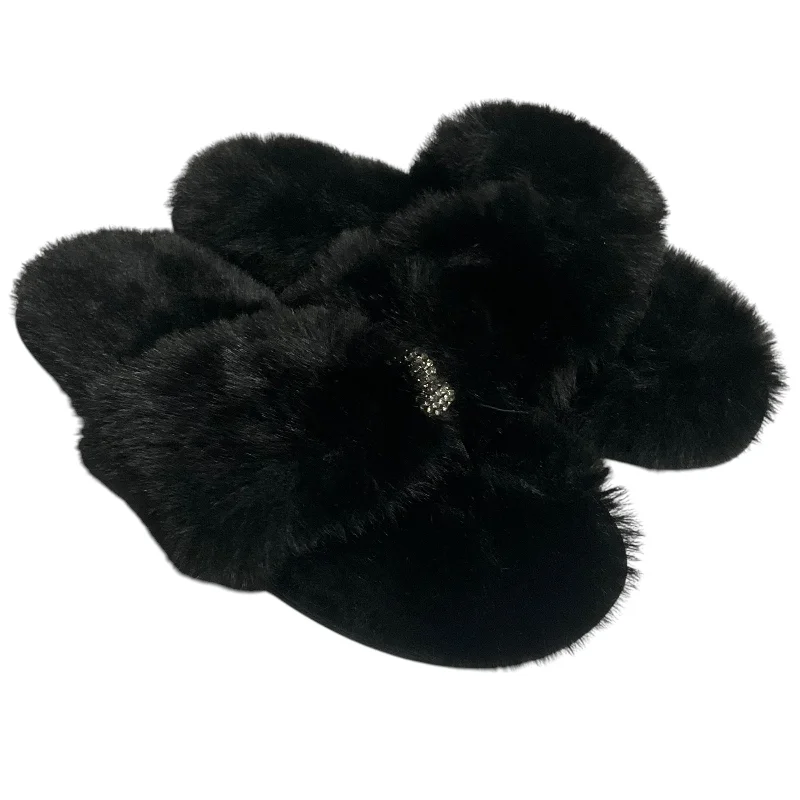 Slippers By Inc In Black, Size: 7