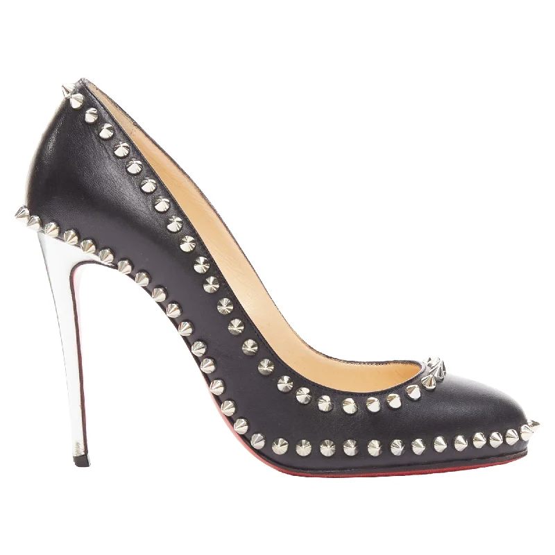 Christian Louboutin Dorispiky silver punk spike stud round pump