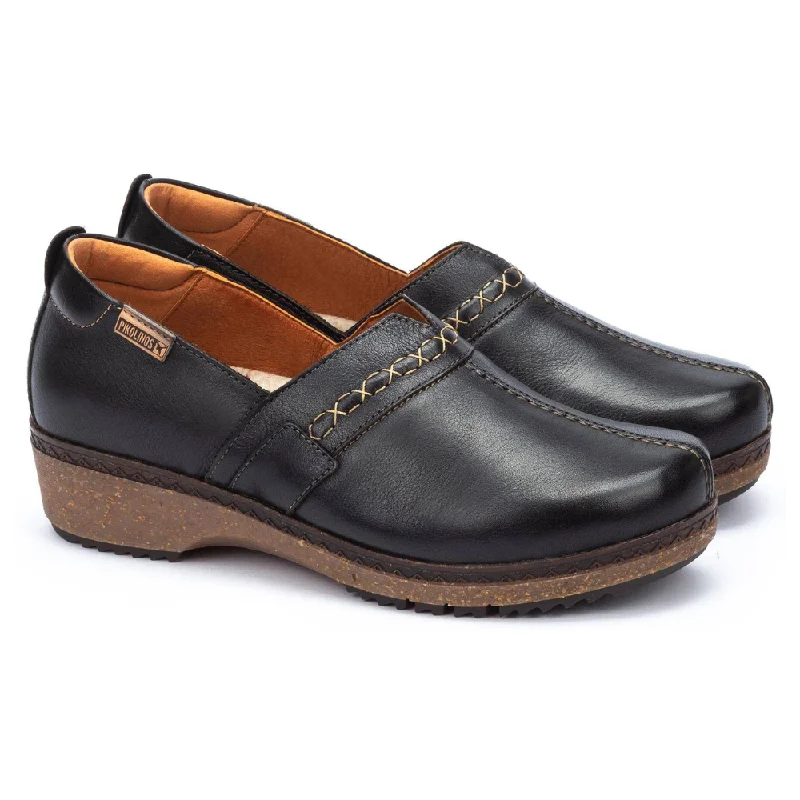 Pikolinos Granada Black Leather Clog (Women's)