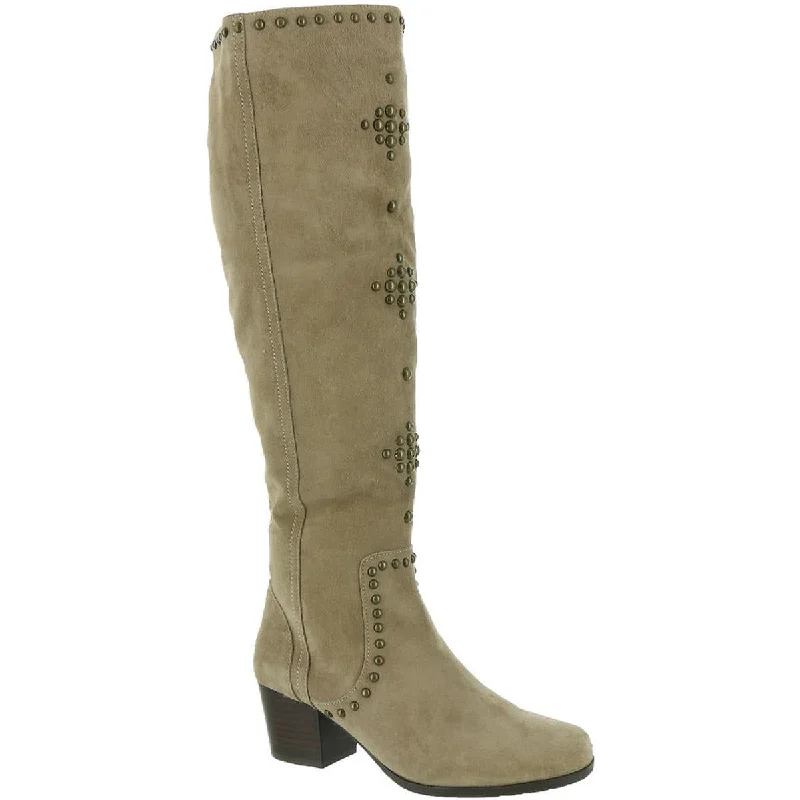 Array Womens Fortune Suede Block Heel Knee-High Boots