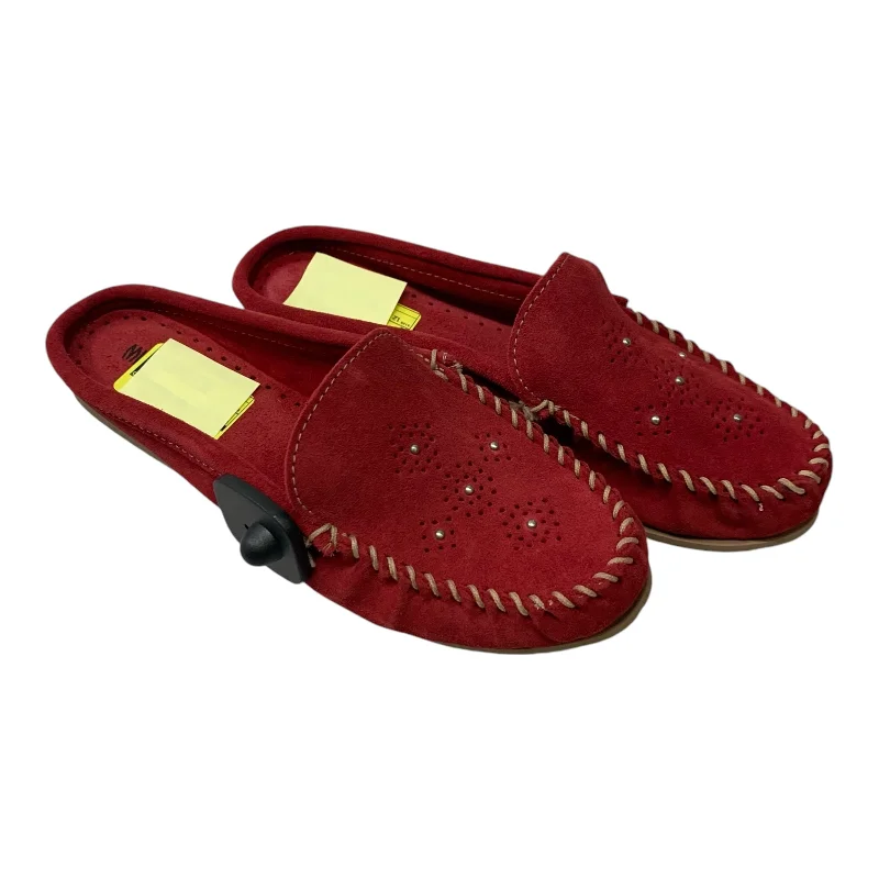 Shoes Flats By Minnetonka In Red, Size: 12