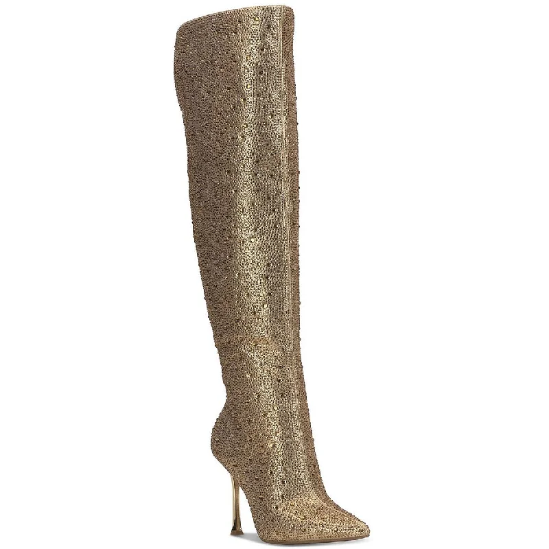 INC Womens Saveria 5 Rhinestone Tall Over-The-Knee Boots