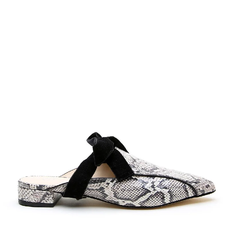 Python Pointed Loafer + Black Velvet Marie Strap