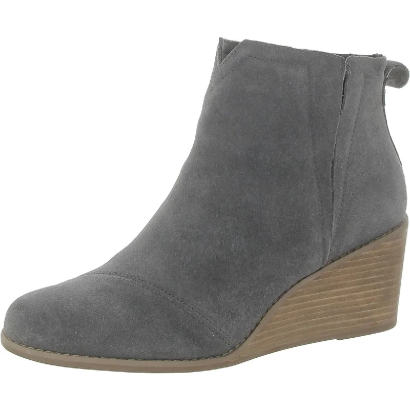 Toms Womens Clare Suede Pull On Wedge Boots