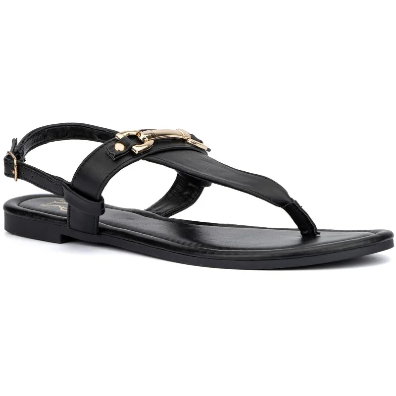 New York & Company Womens Angelica Embellished Thong Slingback Sandals