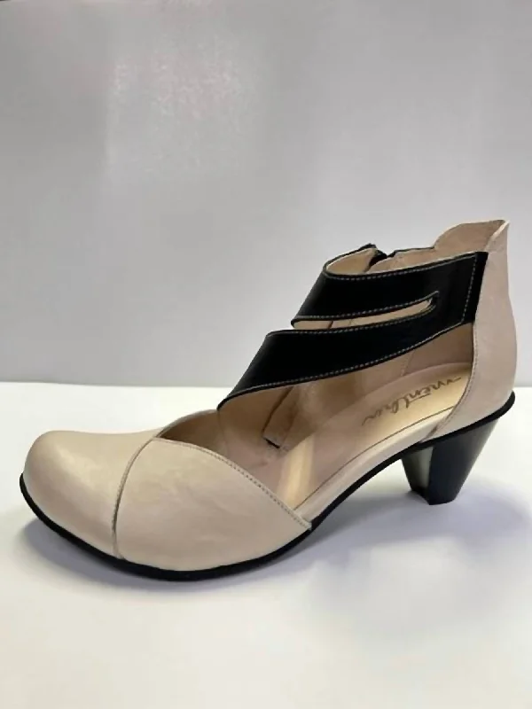 Joshua Heeled Sandal In Black/cream