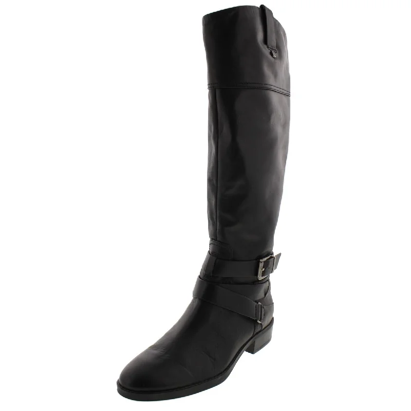 Vince Camuto Womens Pazell Leather Riding Knee-High Boots