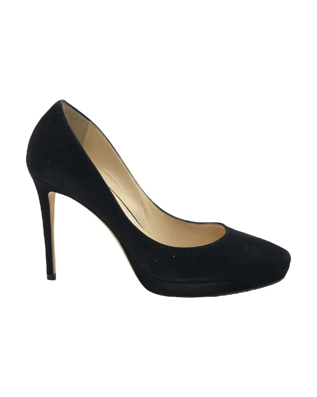 Jimmy Choo Platform Pumps in Black Suede