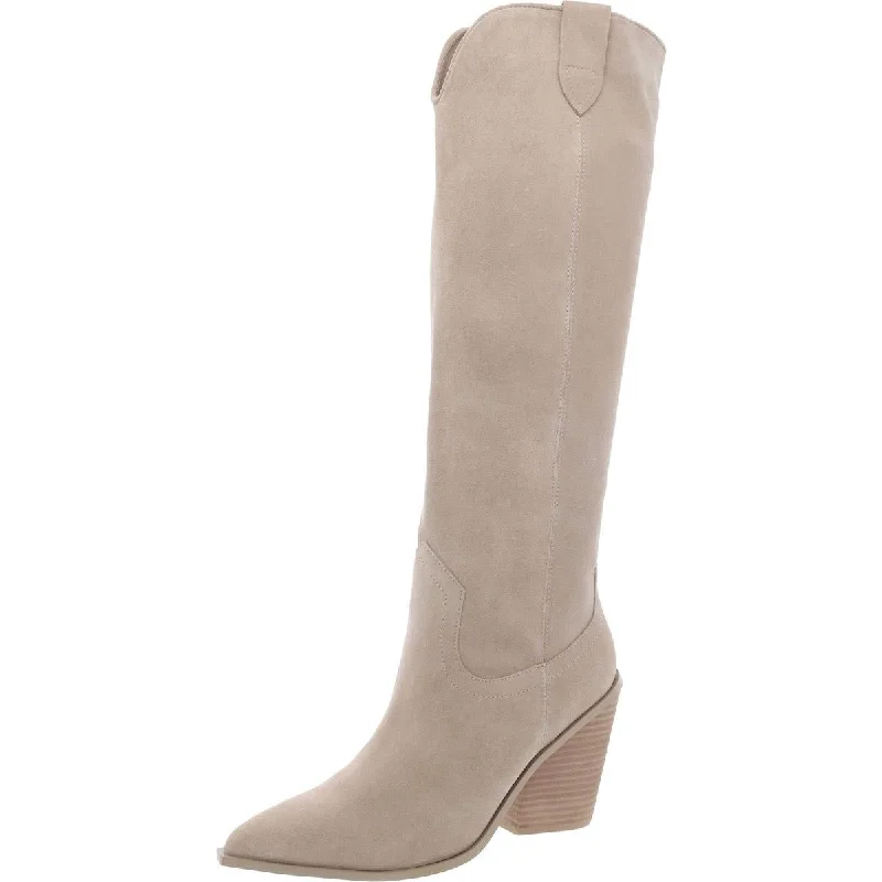 Steve Madden Womens Brondy Suede Pull On Knee-High Boots