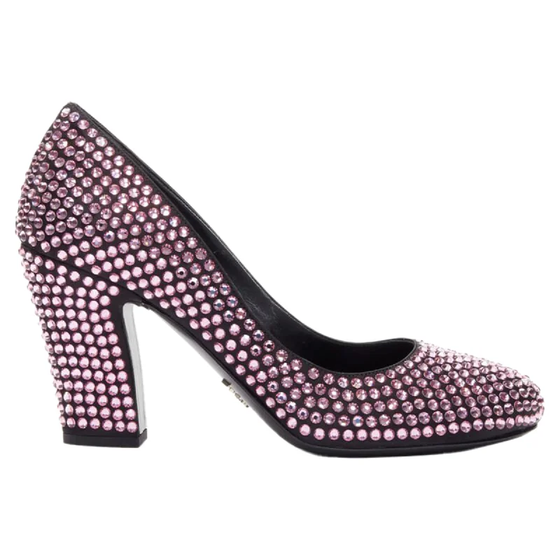 Prada Rosa rhinestone crystal embellished pump