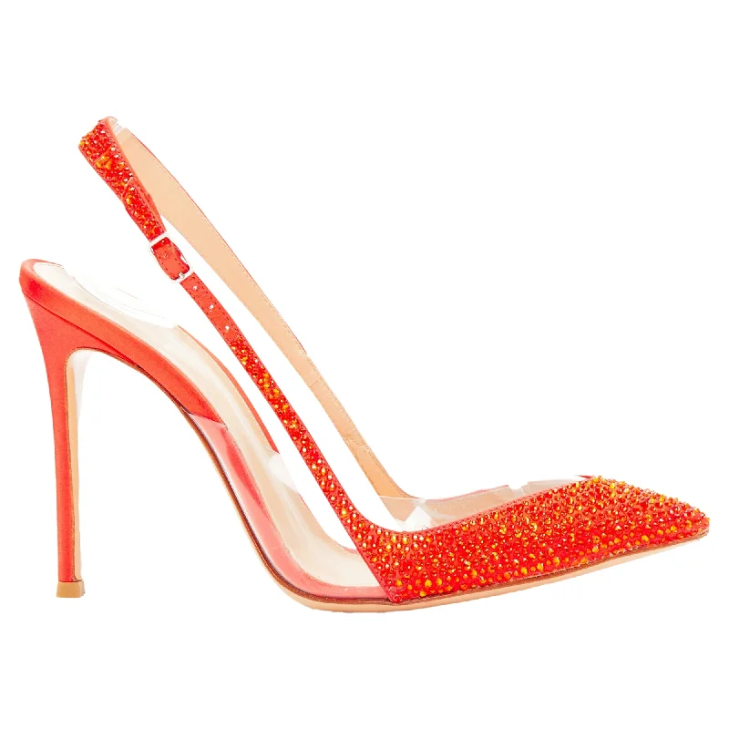 Gianvito Rossi strass crystal clear PVC slingback pump