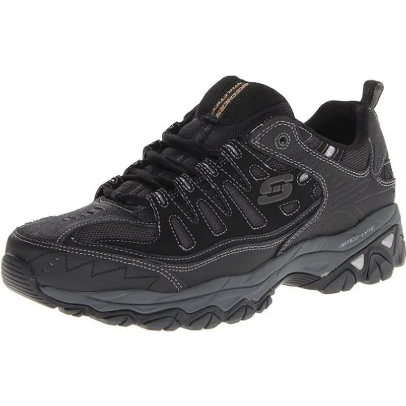 Skechers Mens Afterburn Leather Memory Foam Fashion Sneakers