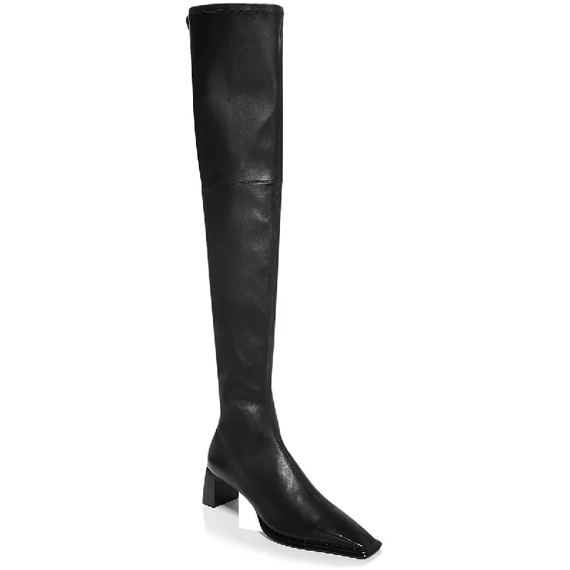 Alexander Wang Womens ALDRICH 55 Leather Pull On Thigh-High Boots