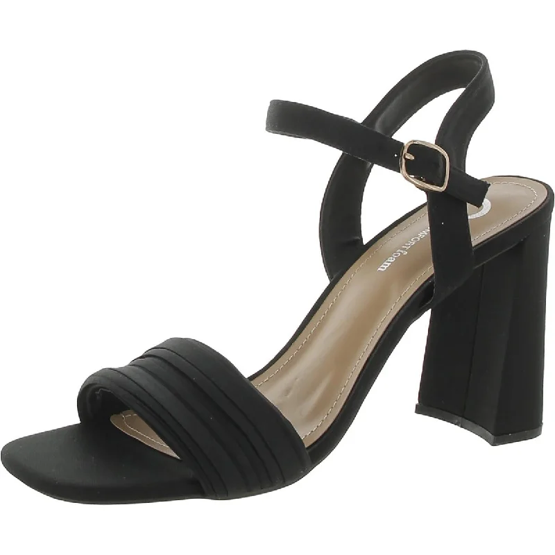 Journee Collection Womens Square Toe Ankle Strap Block Heels