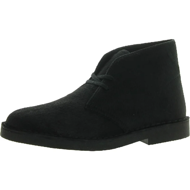 Clarks Womens Desert Boot 2 Calf Hair Lace-Up Chukka Boots