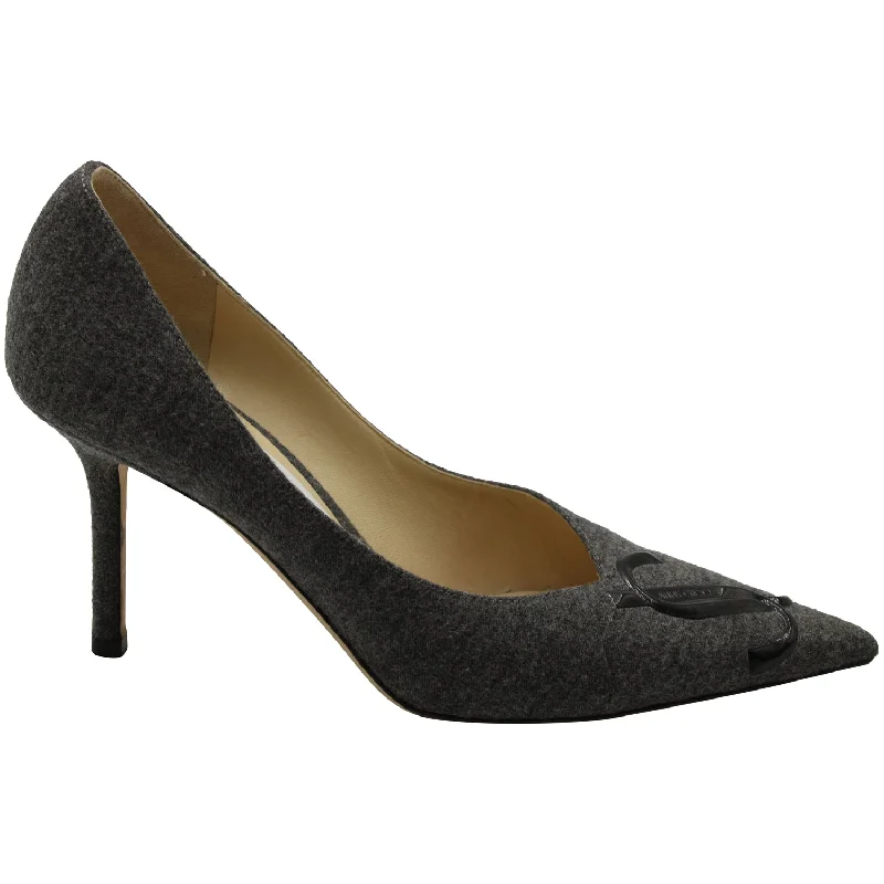 Jimmy Choo Love Decollete Pumps in Grey Wool