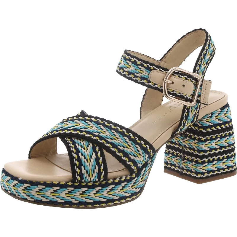 Marc Fisher LTD Womens Gemmie2 Woven Ankle Strap Block Heels