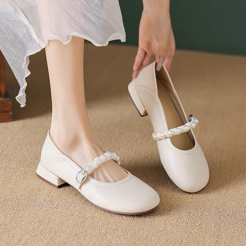 Women Fashion Soft Low Chunky Heel Pumps