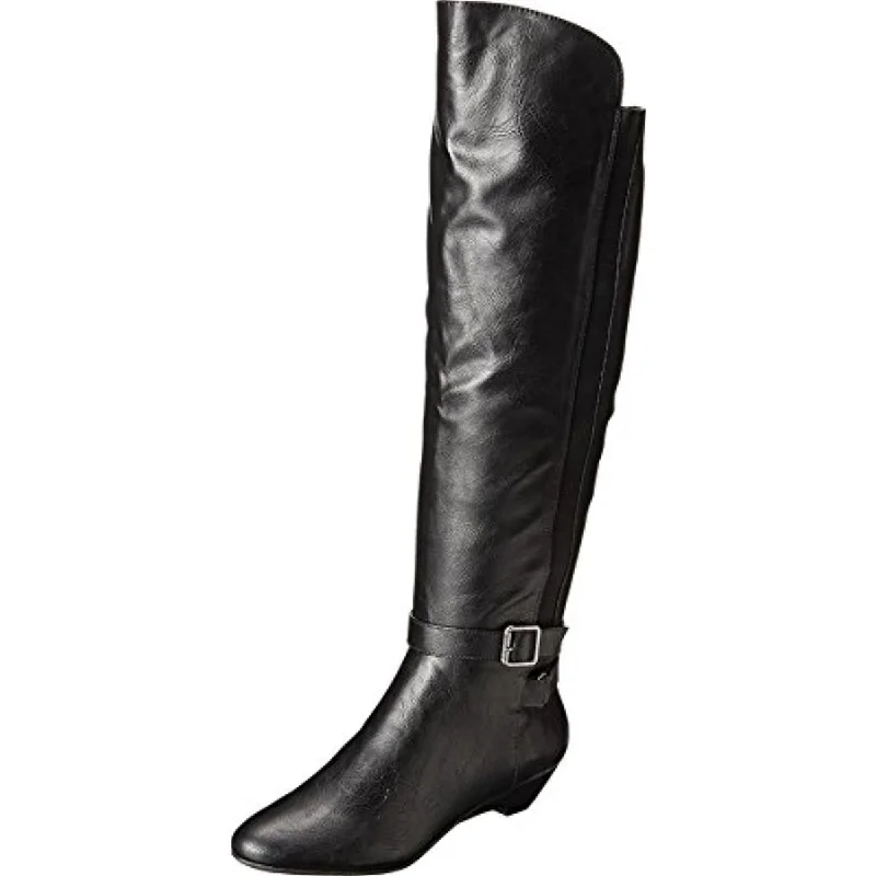 Madden Girl Womens Zilch Faux Leather Belted Motorcycle Boots