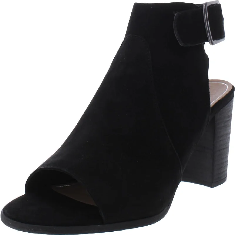 Blakely Womens Suede Open Toe Block Heels