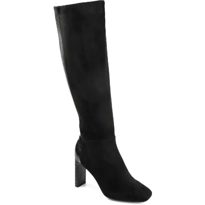 Journee Collection Womens Elisabeth Faux Leather Embossed Knee-High Boots