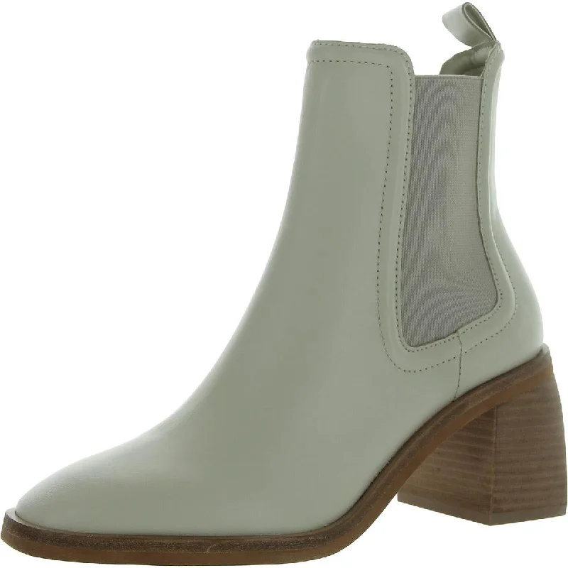 Dolce Vita Womens Leather Block Heel Chelsea Boots