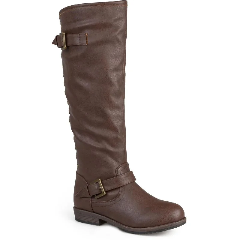 Journee Collection Womens Spokane Faux Leather Tall Knee-High Boots